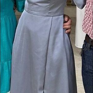 Elegant dusty blue bridesmaid dress